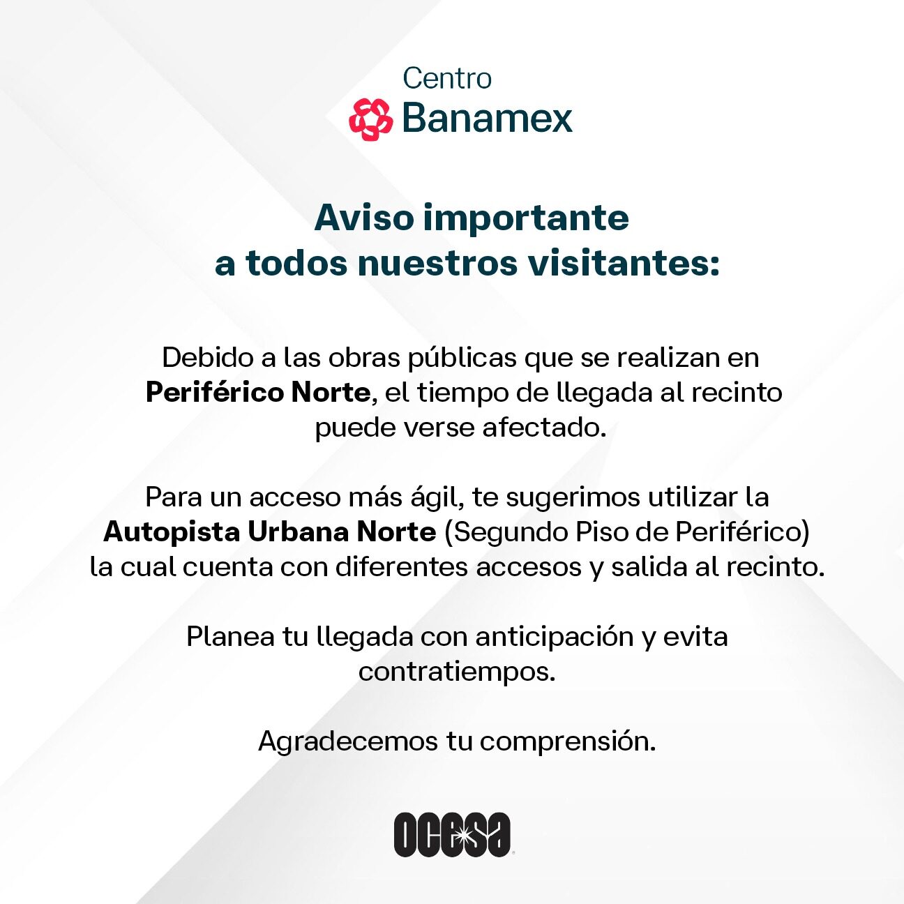 Comunicado de vialidad